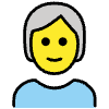 Person White Hair Element from OpenMoji Emoji Set