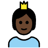 Person With Crown Dark Skin Tone Element from OpenMoji Emoji Set