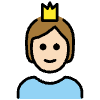 Person With Crown Light Skin Tone Element from OpenMoji Emoji Set