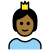 Person With Crown Medium Dark Skin Tone Element from OpenMoji Emoji Set