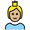 Person With Crown Medium Light Skin Tone Element from OpenMoji Emoji Set