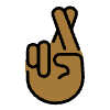 Crossed Fingers Medium Dark Skin Tone Element from OpenMoji Emoji Set