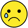 Crying Face Element from OpenMoji Emoji Set
