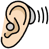Ear With Hearing Aid Light Skin Tone Element from OpenMoji Emoji Set