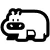 Hippopotamus High Contrast Element from Fluent Emoji High Contrast Set