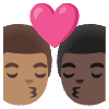 Kiss Man Man Medium Skin Tone Dark Skin Tone Element from Noto Emojis Set