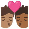 Kiss Person Person Medium Skin Tone Medium Dark Skin Tone Element from Noto Emojis Set