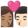 Kiss Woman Man Medium Skin Tone Light Skin Tone Element from Noto Emojis Set