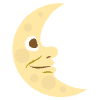 Last Quarter Moon Face Element from EmojiTwo Colors Set