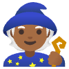 Mage Medium Dark Skin Tone Element from Noto Emojis Set