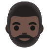 Man Dark Skin Tone Beard Element from Noto Emojis Set