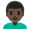 Man Dark Skin Tone Curly Hair Element from Noto Emojis Set