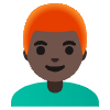 Man Dark Skin Tone Red Hair Element from Noto Emojis Set
