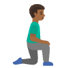 Man Kneeling Facing Right Medium Dark Skin Tone Element from Noto Emojis Set