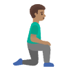 Man Kneeling Facing Right Medium Skin Tone Element from Noto Emojis Set