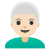 Man Light Skin Tone White Hair Element from Noto Emojis Set