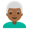 Man Medium Dark Skin Tone White Hair Element from Noto Emojis Set