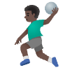 Man Playing Handball Dark Skin Tone Element from Noto Emojis Set