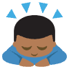 Person Bowing Medium Dark Skin Tone Element from EmojiTwo Colors Set