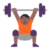 Person Lifting Weights Flat Medium Dark Element from Fluent Emoji Flat Set