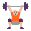 Person Lifting Weights Flat Medium Light Element from Fluent Emoji Flat Set