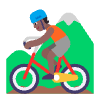 Person Mountain Biking Flat Medium Dark Element from Fluent Emoji Flat Set