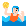 Person Playing Water Polo Flat Light Element from Fluent Emoji Flat Set