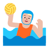 Person Playing Water Polo Flat Medium Light Element from Fluent Emoji Flat Set