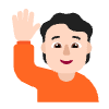Person Raising Hand Flat Light Element from Fluent Emoji Flat Set
