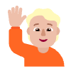 Person Raising Hand Flat Medium Light Element from Fluent Emoji Flat Set