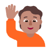 Person Raising Hand Flat Medium Element from Fluent Emoji Flat Set