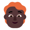 Person Red Hair Flat Dark Element from Fluent Emoji Flat Set