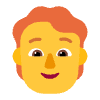 Person Red Hair Flat Default Element from Fluent Emoji Flat Set