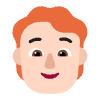 Person Red Hair Flat Light Element from Fluent Emoji Flat Set