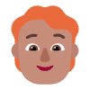 Person Red Hair Flat Medium Element from Fluent Emoji Flat Set