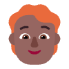 Person Red Hair Flat Medium Dark Element from Fluent Emoji Flat Set