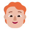 Person Red Hair Flat Medium Light Element from Fluent Emoji Flat Set