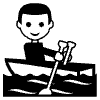 Person Rowing Boat Element from EmojiTwo Black Set