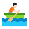 Person Rowing Boat Flat Light Element from Fluent Emoji Flat Set