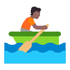 Person Rowing Boat Flat Medium Dark Element from Fluent Emoji Flat Set