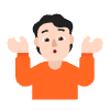 Person Shrugging Flat Light Element from Fluent Emoji Flat Set