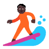 Person Surfing Flat Dark Element from Fluent Emoji Flat Set