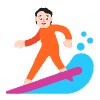 Person Surfing Flat Light Element from Fluent Emoji Flat Set