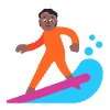 Person Surfing Flat Medium Dark Element from Fluent Emoji Flat Set