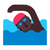Person Swimming Flat Dark Element from Fluent Emoji Flat Set