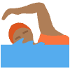 Person Swimming Medium Dark Skin Tone Element from Twemoji Emoji Set