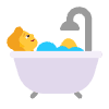 Person Taking Bath Flat Medium Dark Emoji from Fluent Emoji Flat Set | Free Download as SVG Vector and Transparent PNG | Streamline emojis