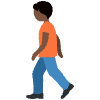 Person Walking Dark Skin Tone Element from Twemoji Emoji Set