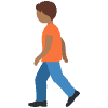 Person Walking Medium Dark Skin Tone Element from Twemoji Emoji Set