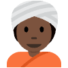 Person Wearing Turban Dark Skin Tone Element from Twemoji Emoji Set